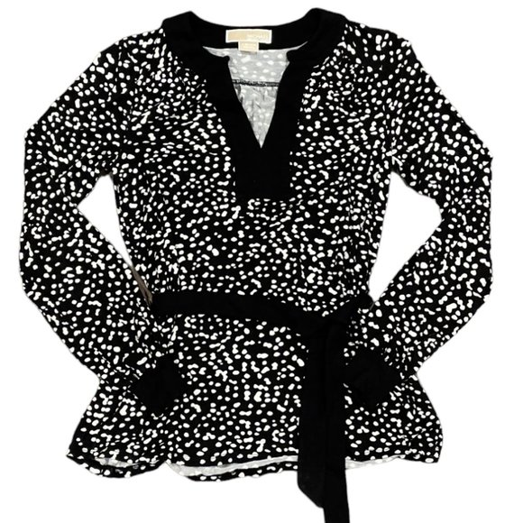 MICHAEL Michael Kors Black & White Long Sleeve Top, Size XS/XP - Picture 1 of 10